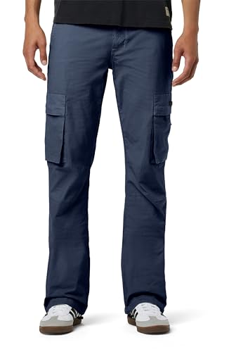 HUDSON Herren Walker Cargo Kick Flare Ripstop Navy, Ripstop, Marineblau, 42 von Hudson