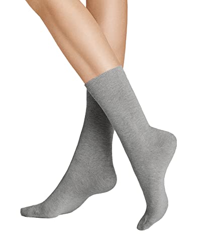 Hudson 6 Paar Damen Socken, Relax Cotton Strumpf, Komfortbund, uni (6x 1 Paar) (Silber (0502), 39-42 (6 Paar)) von Hudson