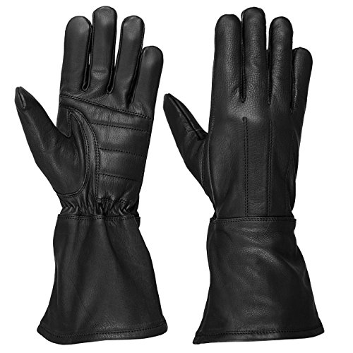 Hugger Herren-Handschuhe, gefüttert, wasserabweisend, Leder, Motorrad-Reithandschuhe, Schwarz, XX-Large von Hugger Glove Company