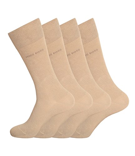 Hugo Boss Herren Socken Strümpfe Business Allround RS Uni 50272214 4 Paar, 39-42, Beige (Medium Beige 261) von HUGO BOSS