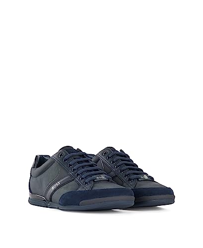 Hugo Boss Herren Saturn Profile Low Top Sneaker Turnschuh, dunkelblau, 46 EU von Hugo Boss