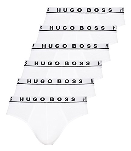 BOSS Hugo Herren Slips Briefs Unterhosen 50325402 6er Pack, Farbe:Weiß, Wäschegröße:M, Artikel:-100 White von HUGO BOSS