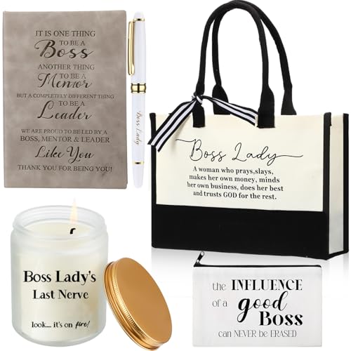 Huhumy 5-teiliges Set mit Leinen-Tragetasche, Make-up-Tasche, Leder-Notizbuch, Kugelschreiber, Duftkerze, Wertschätzungsgeschenke für weibliche Führungskräfte, Geburtstag, Ruhestand, Huhumy 5-teiliges Set mit Leinen-Tragetasche, Make-up-Tasche, Leder-Notizbuch, Kugelschreiber, Duftkerze, Wertschätzungsgeschenke für weibliche Führungskräfte, Geburtstag, Ruhestand, von Huhumy