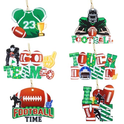 Huiyoulan Football Schlüsselanhänger, 6 Stück, Kreativer American Football Schlüsselanhänger, American Football Geschenke, Fußball-Geschenk Für Kinder, Fußball Schlüsselanhänger, Auto-Anhänger von Huiyoulan