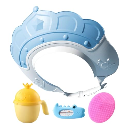 Humkopnl Kinder-Duschhaube | Badekopfkappe mit Wassertemperaturanzeige und Shampoo-Becher, Sicherheitsvisierkappe mit Shampoo-Bürste für Augen und Ohren Humkopnl Kinder-Duschhaube | Badekopfkappe mit Wassertemperaturanzeige und Shampoo-Becher, Sicherheitsvisierkappe mit Shampoo-Bürste für Augen und Ohren von Humkopnl