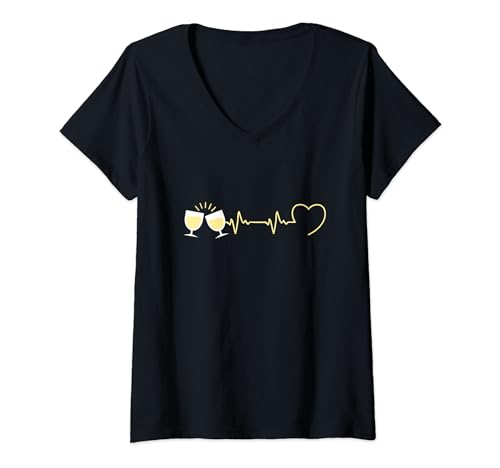 Damen Pastis Herren Herzschlag Humor Alkohol Geschenkidee T-Shirt mit V-Ausschnitt Damen Pastis Herren Herzschlag Humor Alkohol Geschenkidee T-Shirt mit V-Ausschnitt von Humoristique Pastis Humour Pastis Femme Drôle