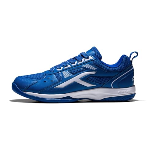 Hundred Raze Non-Marking Professional Badminton Shoes for Men (Blue White, Size: EU 43 UK 9 US 10) Material Upper: Polyester, Sole: Rubber Suitable for Indoor Tennis Squash Table Tennis von Hundred