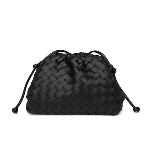 Huralona Elegante Clutch-Geldbörse aus veganem Leder, super weich, mit Wolkenmuster, Clutch-Tasche für Damen, PU-Abendtasche, Handtasche, Schwarz gewebt, Small Huralona Elegante Clutch-Geldbörse aus veganem Leder, super weich, mit Wolkenmuster, Clutch-Tasche für Damen, PU-Abendtasche, Handtasche, Schwarz gewebt, Small von Huralona