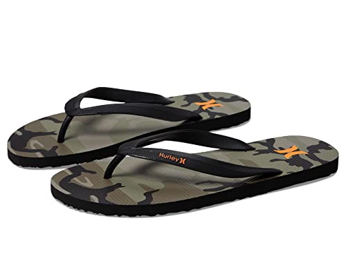 Hurley Herren ICON Printed Sandals Flip-Flops, Schwarz von Hurley