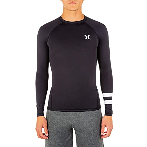 Hurley Herren Long Sleeve Pro Light Quick Dry Sun Protection Rashguard Hemd, schwarz, Large von Hurley