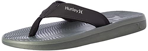 Hurley Herren M Crest Flip-Flop, Grau Weiß Schwarz, 41 EU von Hurley