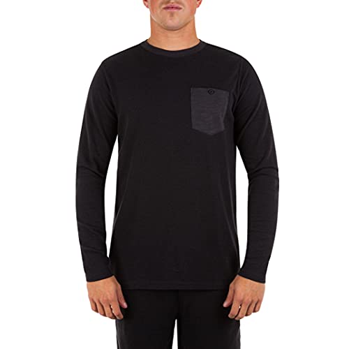 Hurley Herren M Felton Thermal Ls T-Shirt, schwarz, S von Hurley