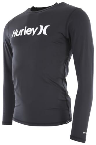 Hurley Herren OAO Quickdry Rashguard Ls Rash-Guard-Shirt, Schwarz, S 7-9 von Hurley