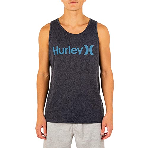 Hurley Herren One and Only Graphic Tank Top T-Shirt, Black Heather/Noise Aqua, XX-Large von Hurley