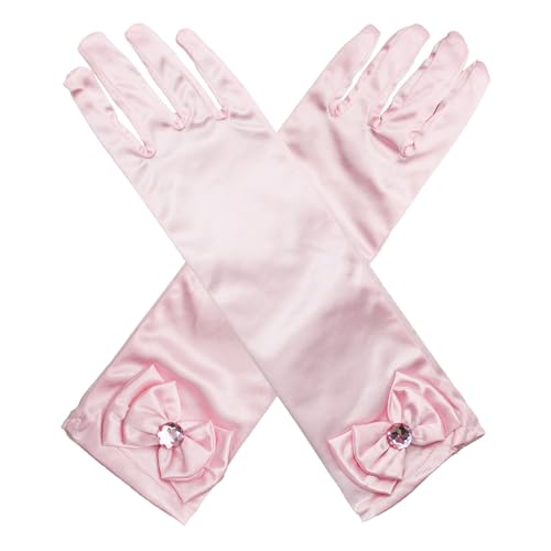 Husalsea Kinder Lange Handschuhe Mit Schleife Und Diamanten - Prinzessin Satin Handschuhe Für Hochzeit, Blumenmädchen, Geburtstag, Urlaub, Feier, Kostüm Party Zubehör (Pink) Husalsea Kinder Lange Handschuhe Mit Schleife Und Diamanten - Prinzessin Satin Handschuhe Für Hochzeit, Blumenmädchen, Geburtstag, Urlaub, Feier, Kostüm Party Zubehör (Pink) von Husalsea