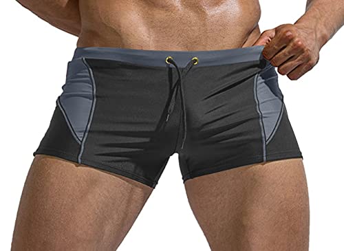 Husmeu Badehose Herren Badeshorts Kurz Hose Schwimmshorts, Männer Badehose Klassisch bis Moderne Motive Grau S von Husmeu