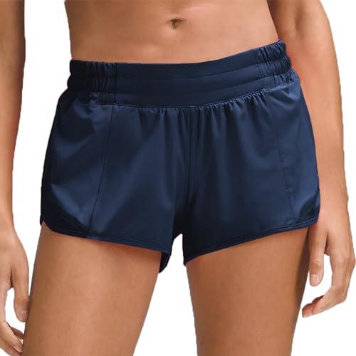 Husnainna 2,5" Laufshorts für Frauen mit eingebautem Innenfutter, Mesh-Athletikshorts mit Reißverschlusstaschen, Yoga-Workout- und Gymnastik-Shorts H027-Nave-E12XL von Husnainna