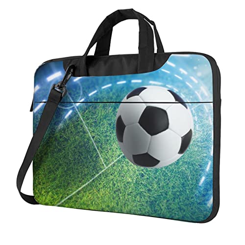 Hzhuaoeg Laptoptasche mit Fußball-Motiv, Aktentasche, Handtasche für Damen und Herren, schlanke Computertasche, Aktentasche, Arbeitstasche 33 - 35,6 cm (13 - 14 - 15,6 Zoll), Schwarz , 13 inch von Hzhuaoeg