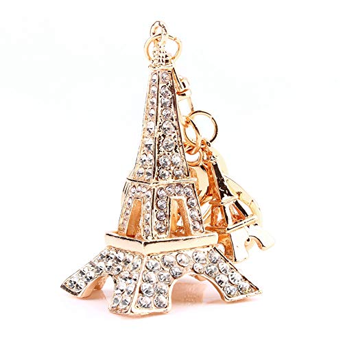 Hztyyier 1 Stück Eiffelturm Schlüsselanhänger Anhänger Strass Charm Paris Eiffelturm Schlüsselanhänger Silber Retro Souvenirs Schlüsselanhänger von Hztyyier