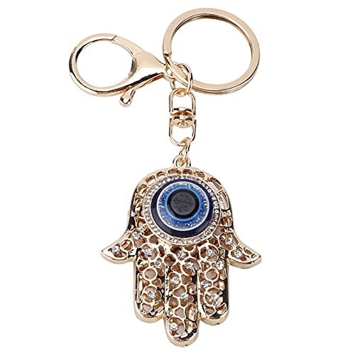 Hztyyier Blue Evil Eye Hamsa Schlüsselanhänger Hand Fatima Schutz Charm Schlüsselanhänger Viel Glück Schlüsselanhänger Kristall Schlüsselanhänger Charm Geldbörse Anhänger Handtasche Dekoration von Hztyyier