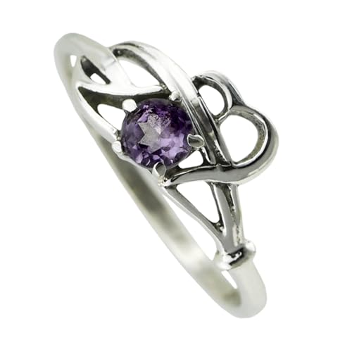 I-be, Amethyst lila Edelstein Ring facettiert 925 Sterling Silber, 100321/Herz (56) von I-be