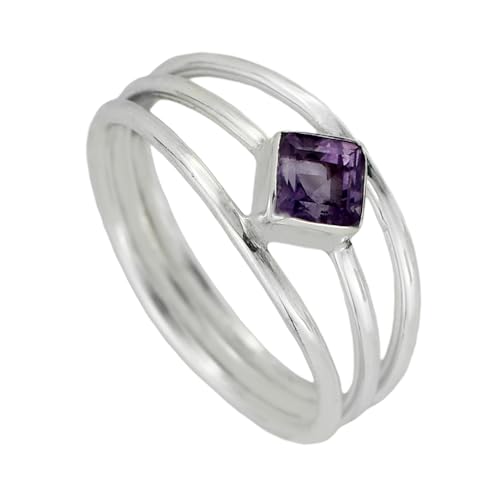 I-be, Amethyst lila Edelstein Ring facettiert 925 Sterling Silber, 100325 (56) von I-be