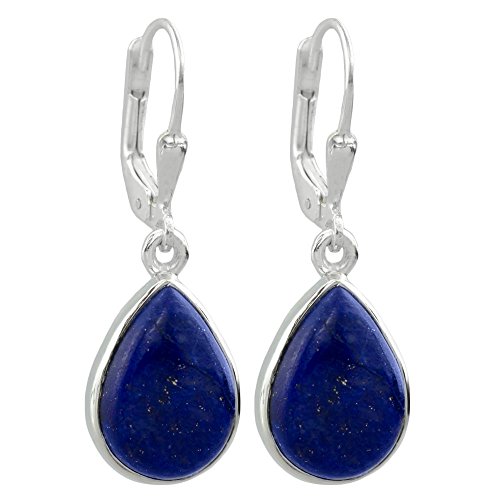 I-be, Lapis Lazuli Edelstein Ohrringe Tropfen 925 Silber, Länge 3 cm im Geschenketui, 392914 k KB von I-be