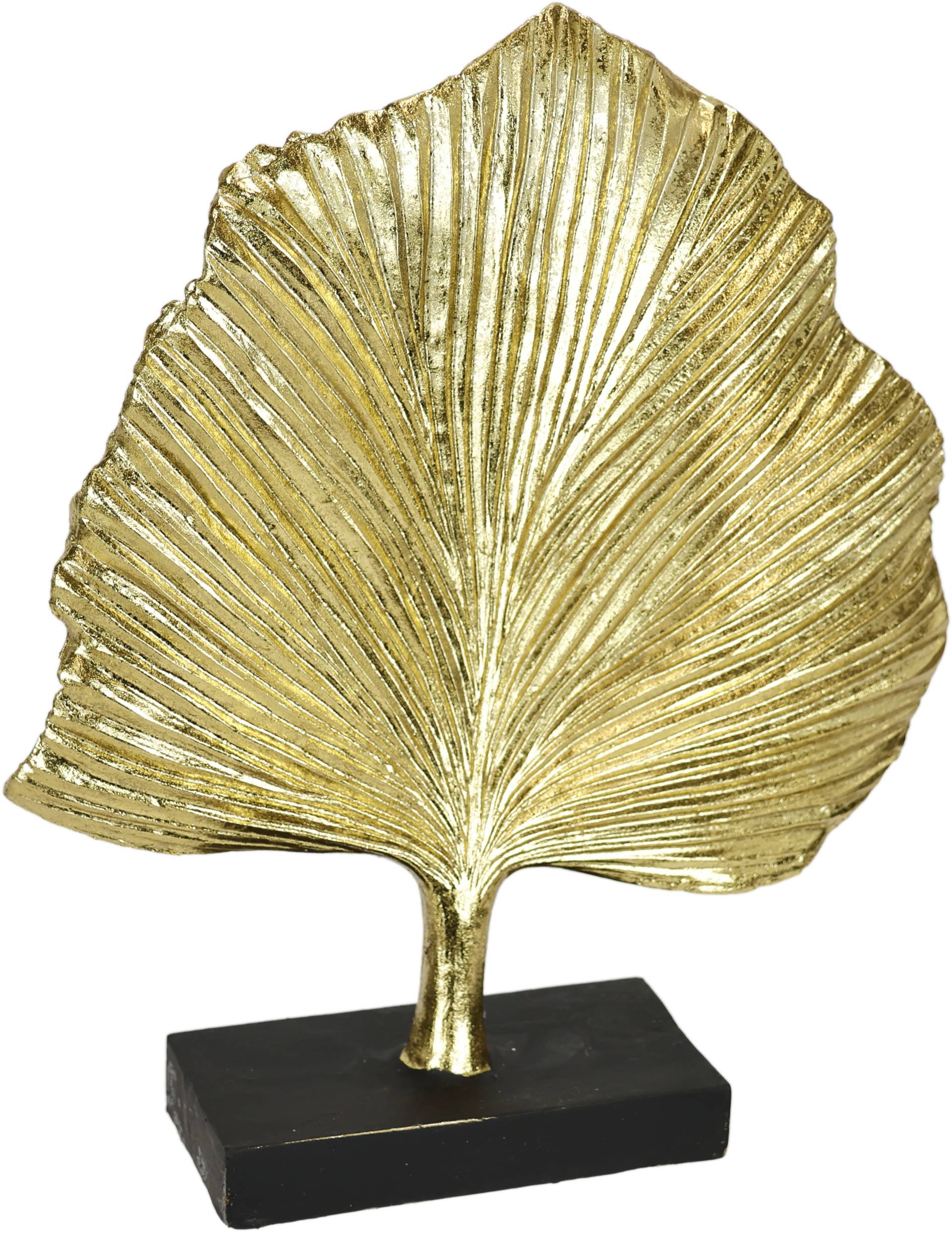 I.GE.A. Dekofigur "Ginkgo Blatt Statue", Ornamente Skulptur Dekoration Figuren Geschenkidee, gold von I.Ge.A.