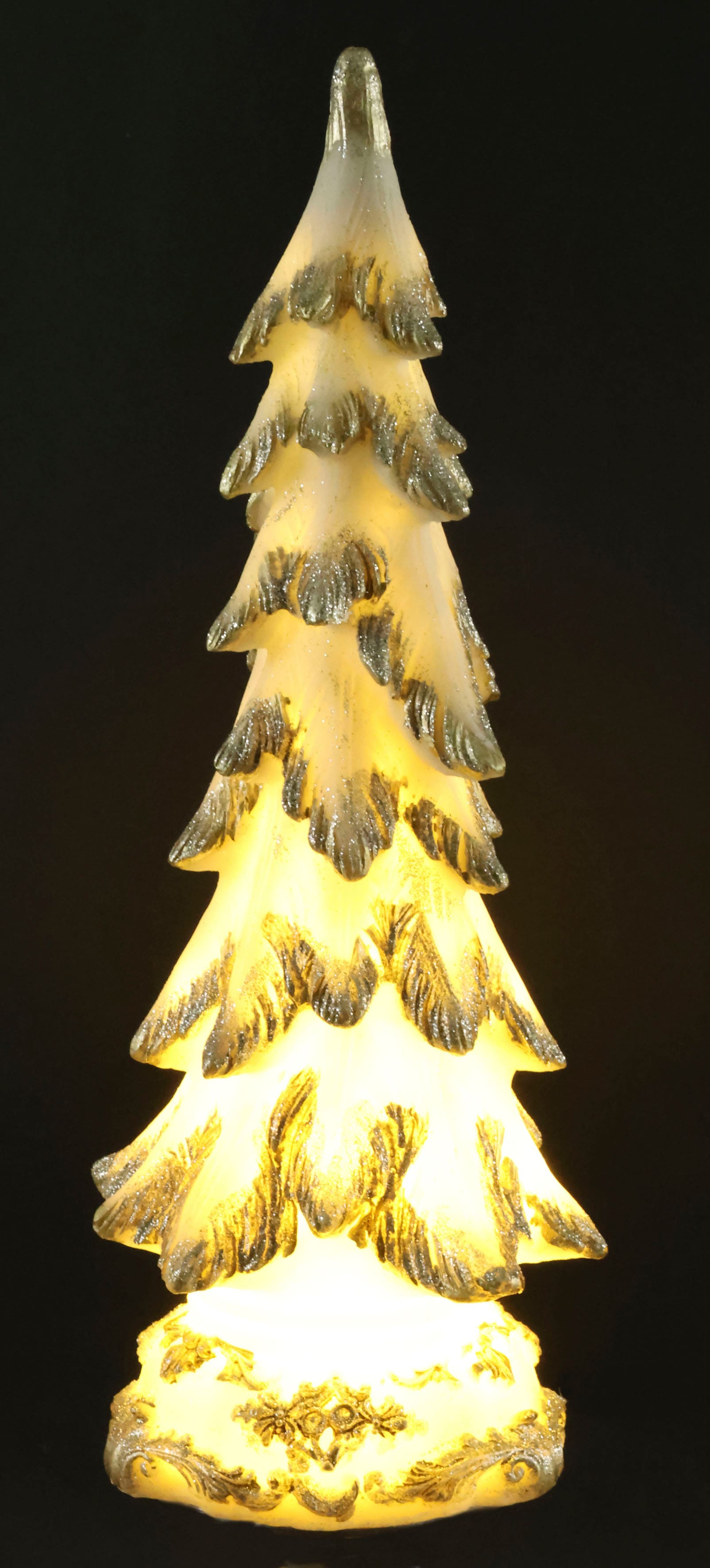 I.GE.A. Dekobaum "Tannenbaum mit LED Beleuchtung", Weihnachtsdeko aus Polyresin, Höhe ca. 34 cm von I.Ge.A.