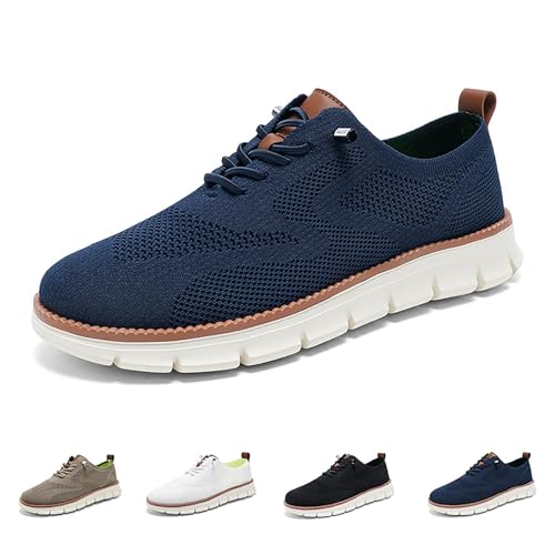 IAKAEUI Slip-on-Schuhe Herren-Kleiderschuhe, Lässiger Sneaker, Bequeme Wanderschuhe, Urbane Schuhe(Color:Blu,Size:42 EU) von IAKAEUI