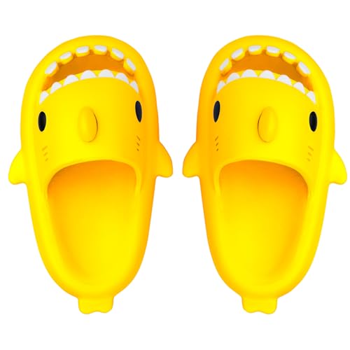 IASKDIN Hai Badelatschen Jungen Mädchen Shark Slippers Dusch und Badeschuhe Lustig Sommer Strand Hausschuhe Rutschfeste Badesandalen Kinder Badeschlappen von IASKDIN