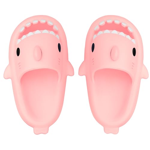 IASKDIN Hai Badelatschen Jungen Mädchen Shark Slippers Dusch und Badeschuhe Lustig Sommer Strand Hausschuhe Rutschfeste Badesandalen Kinder Badeschlappen von IASKDIN