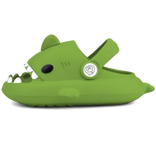 IASKDIN Hai Badelatschen Jungen Mädchen Shark Slippers Dusch und Badeschuhe Lustig Sommer Strand Hausschuhe Rutschfeste Badesandalen Kinder Badeschlappen von IASKDIN