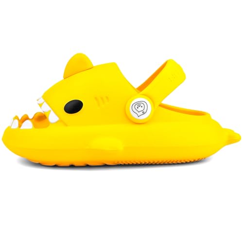 IASKDIN Hai Badelatschen Jungen Mädchen Shark Slippers Dusch und Badeschuhe Lustig Sommer Strand Hausschuhe rutschfeste Badesandalen Kinder Badeschlappen von IASKDIN