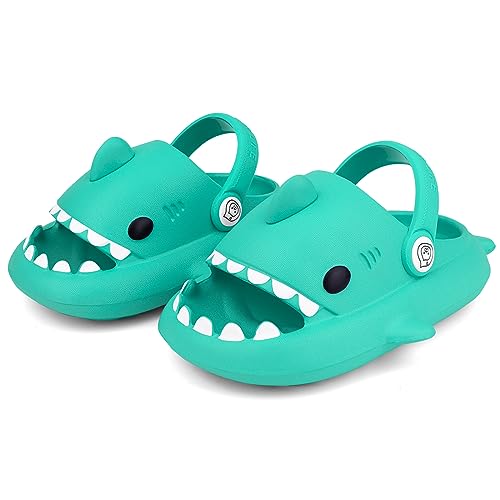 IASKDIN Hai Badelatschen Jungen Mädchen Shark Slippers Dusch und Badeschuhe Lustig Sommer Strand Hausschuhe Rutschfeste Badesandalen Kinder Badeschlappen von IASKDIN