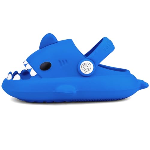 IASKDIN Hai Badelatschen Jungen Mädchen Shark Slippers Dusch und Badeschuhe Lustig Sommer Strand Hausschuhe Rutschfeste Badesandalen Kinder Badeschlappen von IASKDIN