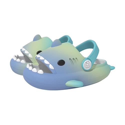 IASKDIN Hai Badelatschen Jungen Mädchen Shark Slippers Dusch und Badeschuhe Lustig Sommer Strand Hausschuhe rutschfeste Badesandalen Kinder Badeschlappen von IASKDIN