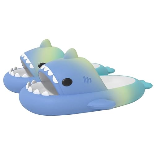 IASKDIN Hai Badelatschen Jungen Mädchen Shark Slippers Dusch und Badeschuhe Lustig Sommer Strand Hausschuhe Rutschfeste Badesandalen Kinder Badeschlappen von IASKDIN