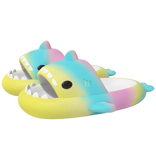 IASKDIN Hai Badelatschen Jungen Mädchen Shark Slippers Dusch und Badeschuhe Lustig Sommer Strand Hausschuhe Rutschfeste Badesandalen Kinder Badeschlappen von IASKDIN