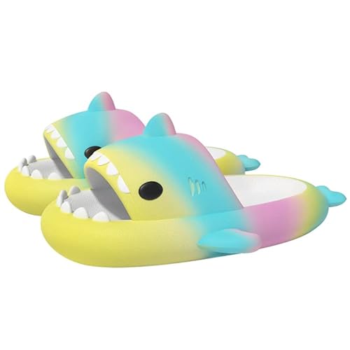 IASKDIN Hai Badelatschen Jungen Mädchen Shark Slippers Dusch und Badeschuhe Lustig Sommer Strand Hausschuhe rutschfeste Badesandalen Kinder Badeschlappen von IASKDIN