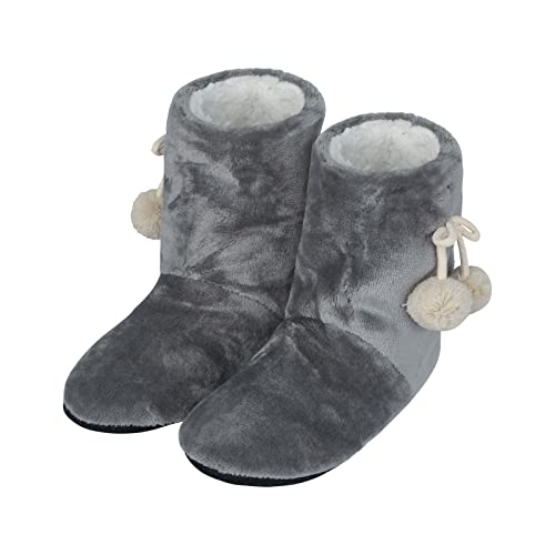 Hausschuhe Damen Herren Hüttenschuhe Hohe Stiefel Winter Stoppersocken Warme Strickhausschuhe Rutschfest Stiefel Indoor Bodensocken Plüsch Pantoffeln Gefütterte Kuschelsocken Zuhause Slipper von IBLUELOVER