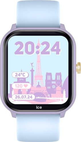 ICE-WATCH - Ice smart junior 2.0 Purple Soft Blue - Lilafarbene Connected Watch für Kinder mit blauem Silikonarmband - 022801 (1,75 inch) von ICE-WATCH