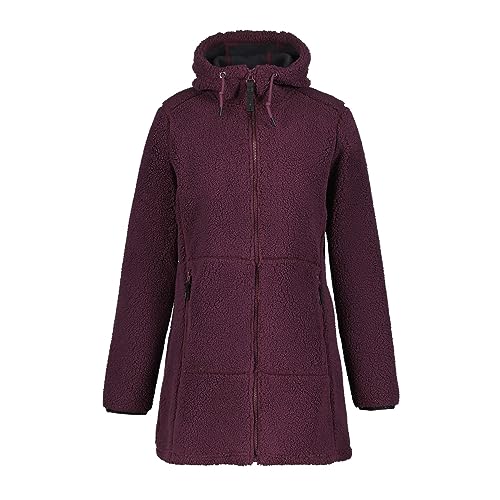 ICEPEAK Agra Fleecejacke für Damen mit verschließbaren Taschen und einer Kapuze, Farbe:Weinrot, Größe:S von ICEPEAK