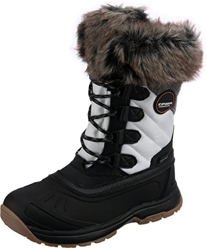 ICEPEAK Damen Snowboots Ansina schwarz/weiß/braun 38 von ICEPEAK