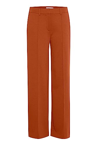 ICHI IHKATE SUS Office Wide PA Damen Hose Stoffhose mit Stretch gerader Schnitt, Größe:L, Farbe:Rooibos Tea (181355) von ICHI