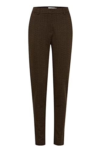 ICHI IHKATE HER PA2 Damen Hose Stoffhose mit Stretch hoher Bund Enger Schnitt, Größe:XL, Farbe:Toffee (181031) von ICHI