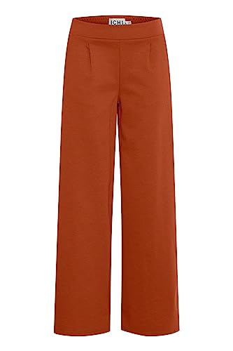 ICHI IHKATE SUS Long Wide PA2 Damen Hose Stoffhose mit Stretch hoher Elastikbund weiter Schnitt, Größe:S, Farbe:Rooibos Tea (181355) von ICHI