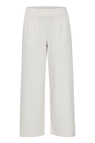 ICHI IHKATE SUS WIDE PA Damen Hose Stoffhose mit Stretch gerader Schnitt Elastikbund Crop Länge, Größe:XXL, Farbe:Birch (130905) von ICHI