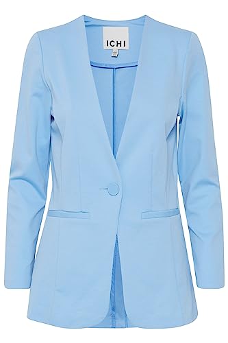 ICHI IHSIMONSE BL7 Damen Blazer Longblazer Jacke EIN-Knopf-Longblazer mit Stretch, Größe:M, Farbe:Little Boy Blue (164132) von ICHI