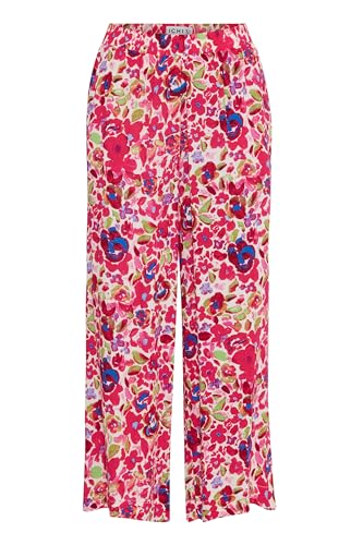 Ichi IHMARRAKECH Damen Hose Stoffhose gemustert Eingrifftaschen Regular fit, Größe:M, Farbe:Love Potion Flower Aop (202925) von ICHI